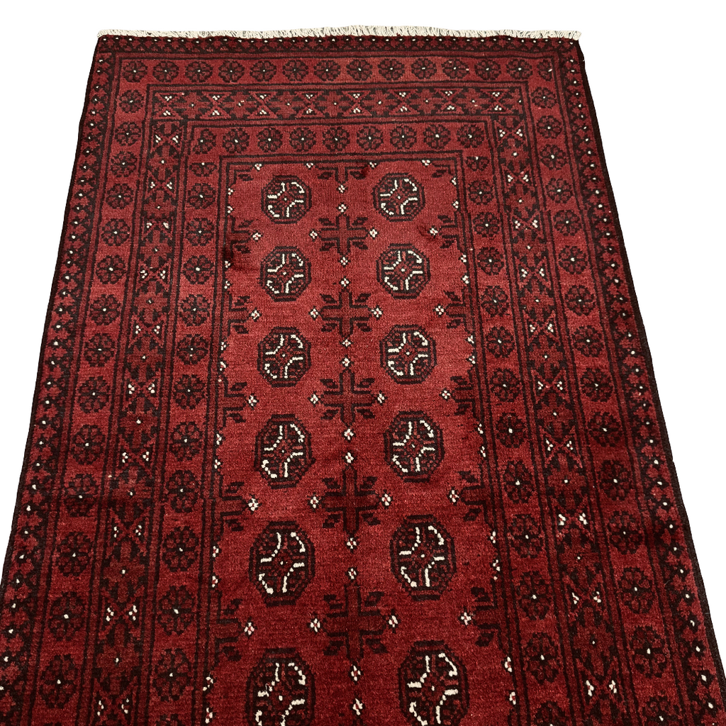 198 x 100 cm Hand-Woven Afghan Akche Rug