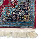 Red Persian Mashad runner rug detail