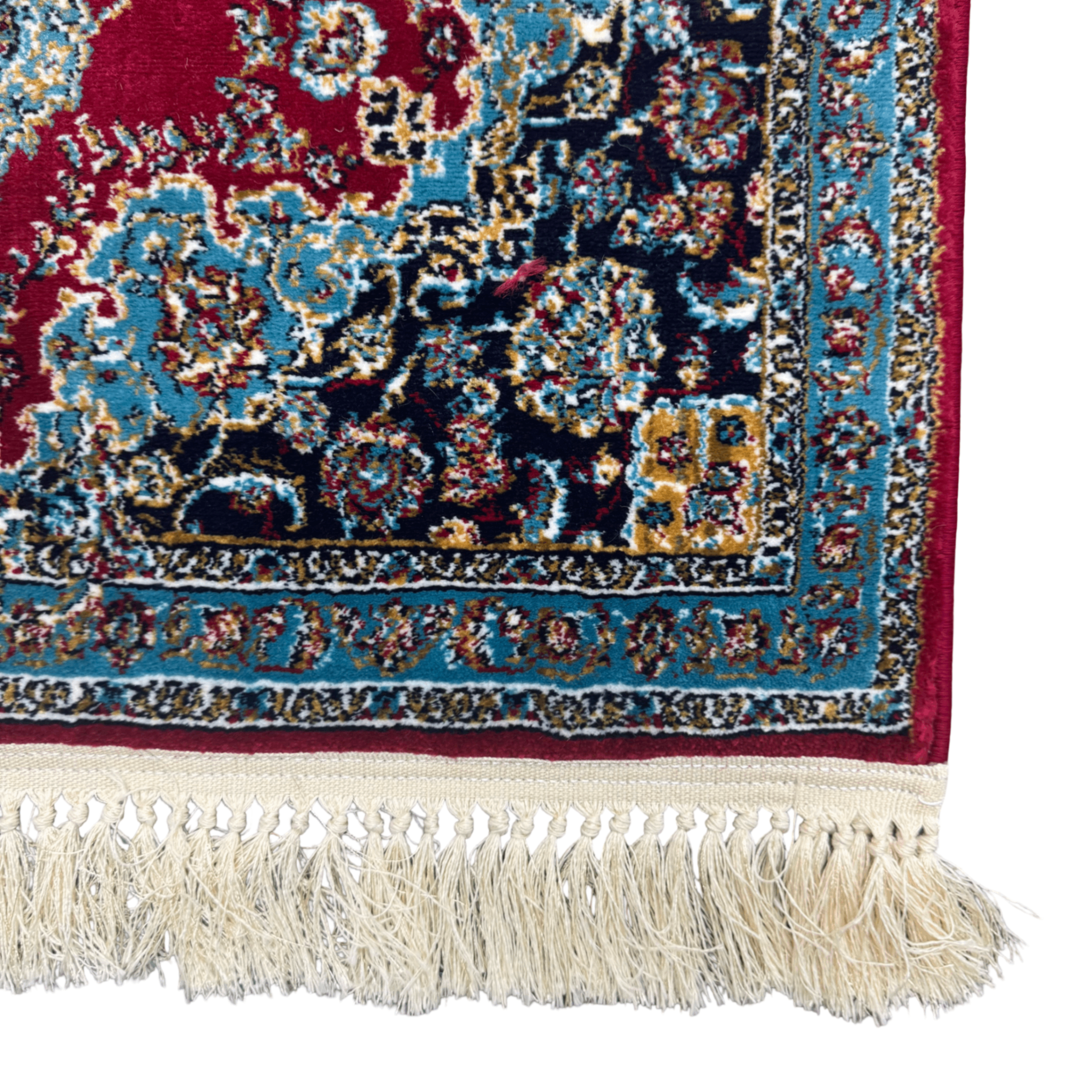 Red Persian Mashad runner rug detail