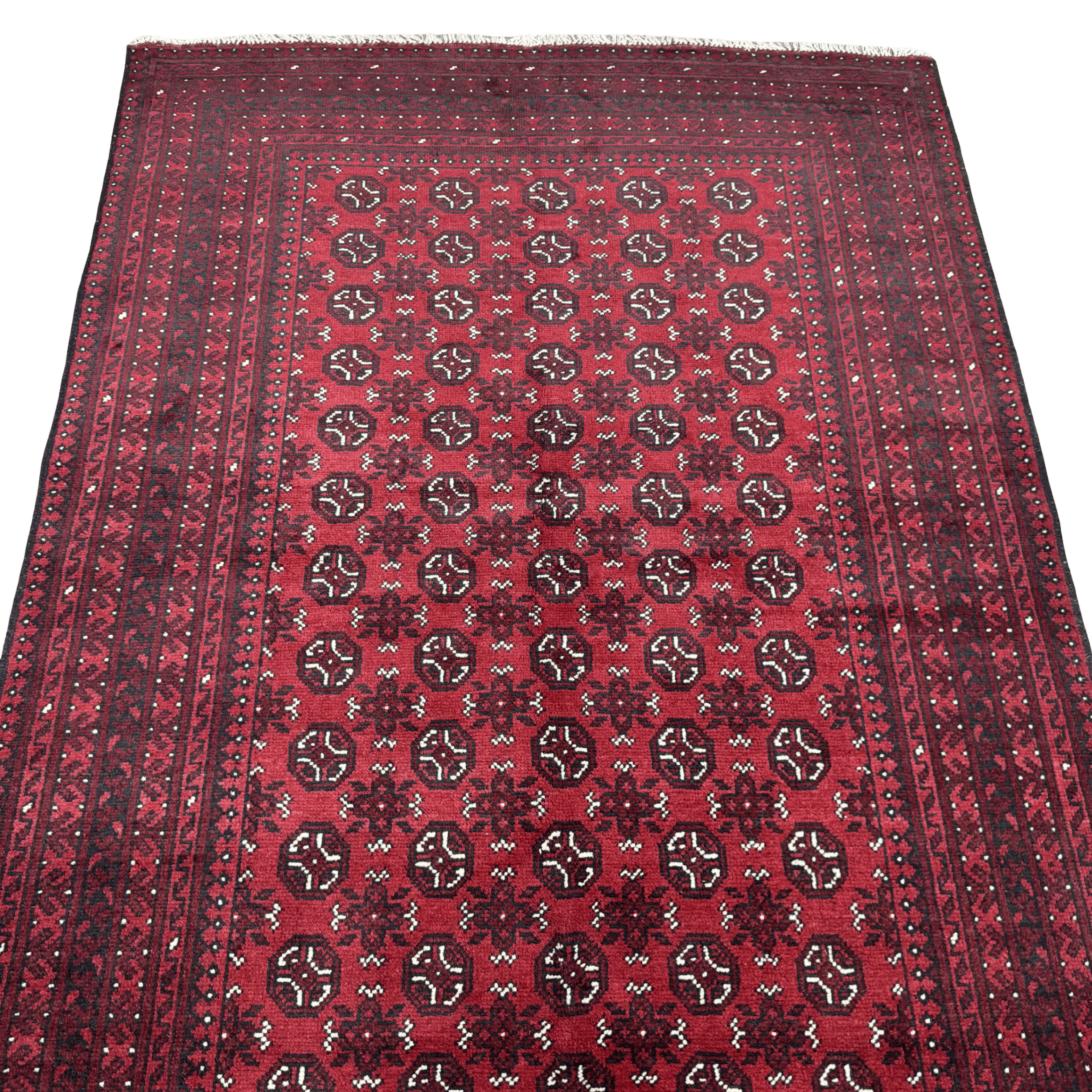 244 x 170 cm Hand-Knotted Afghan Akche Bokhara Rug