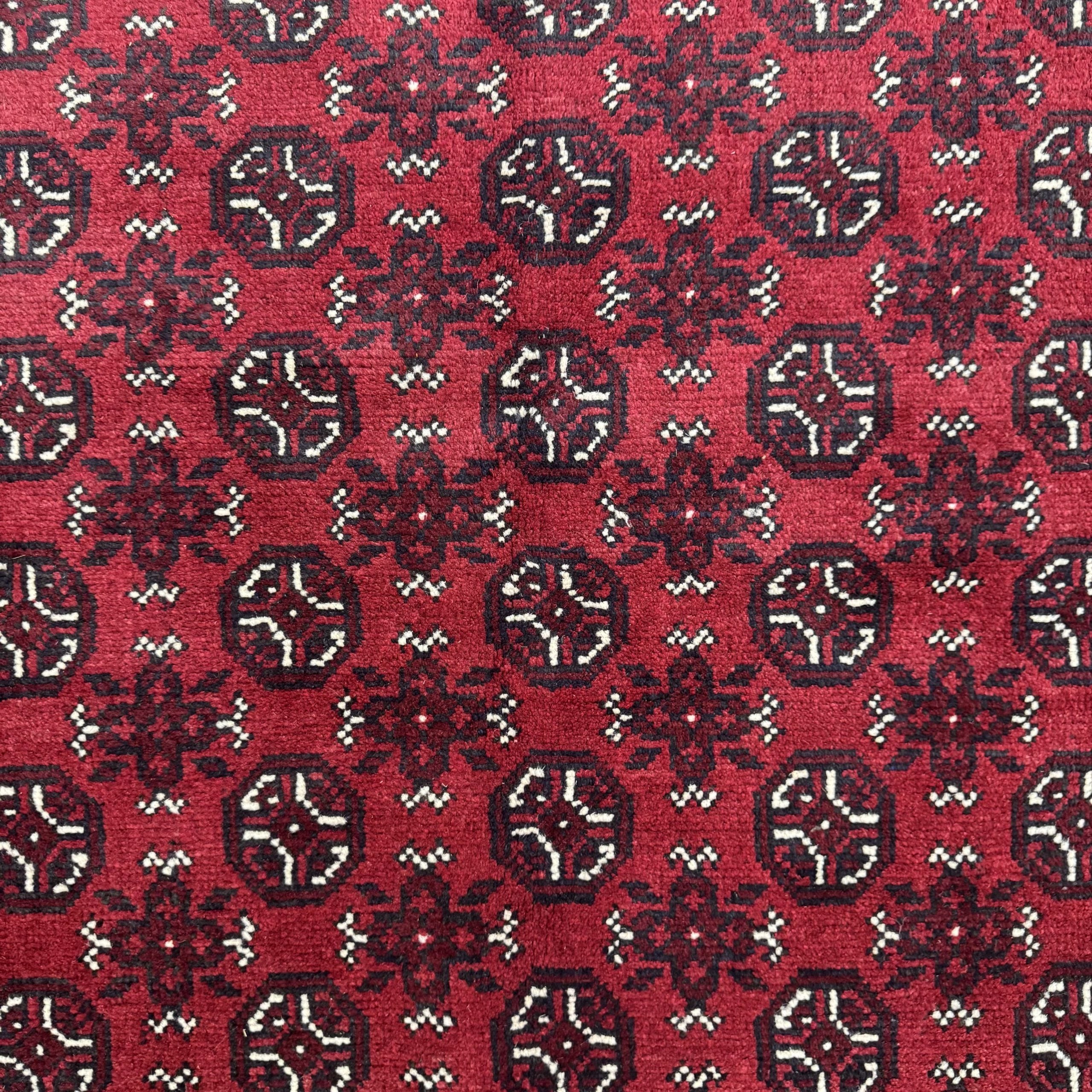 244 x 170 cm Hand-Knotted Afghan Akche Bokhara Rug