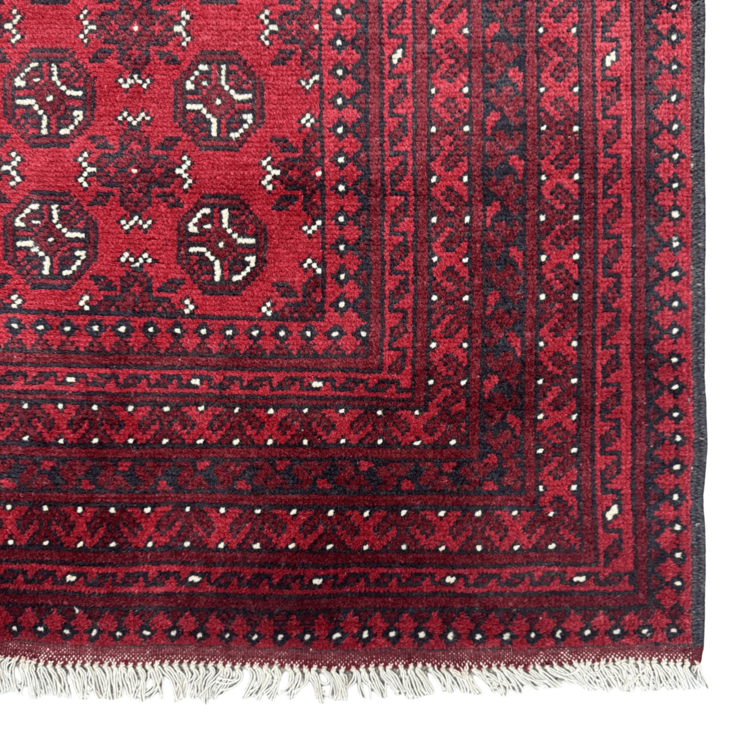 244 x 170 cm Hand-Knotted Afghan Akche Bokhara Rug