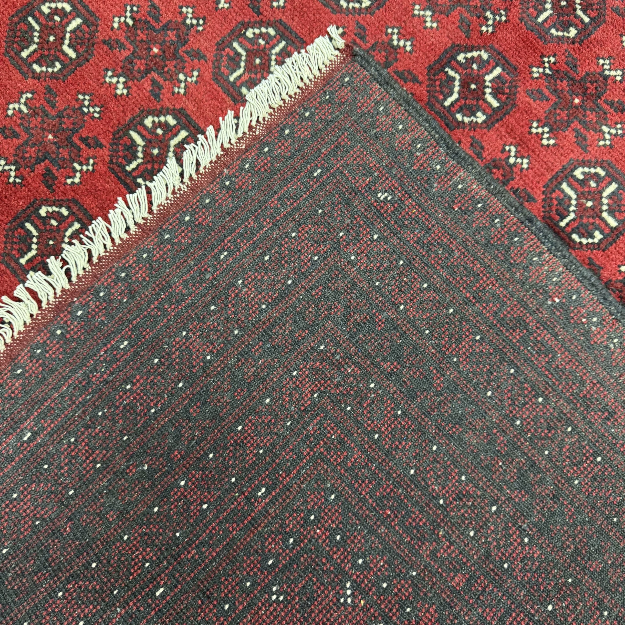 244 x 170 cm Hand-Knotted Afghan Akche Bokhara Rug
