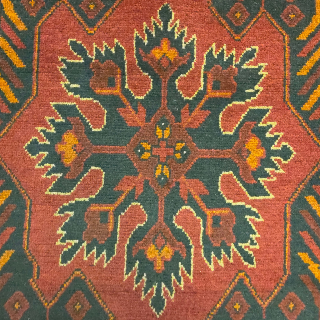 288 x 77 cm Hand Knotted Afghan Turkmen Wool Runner Rug