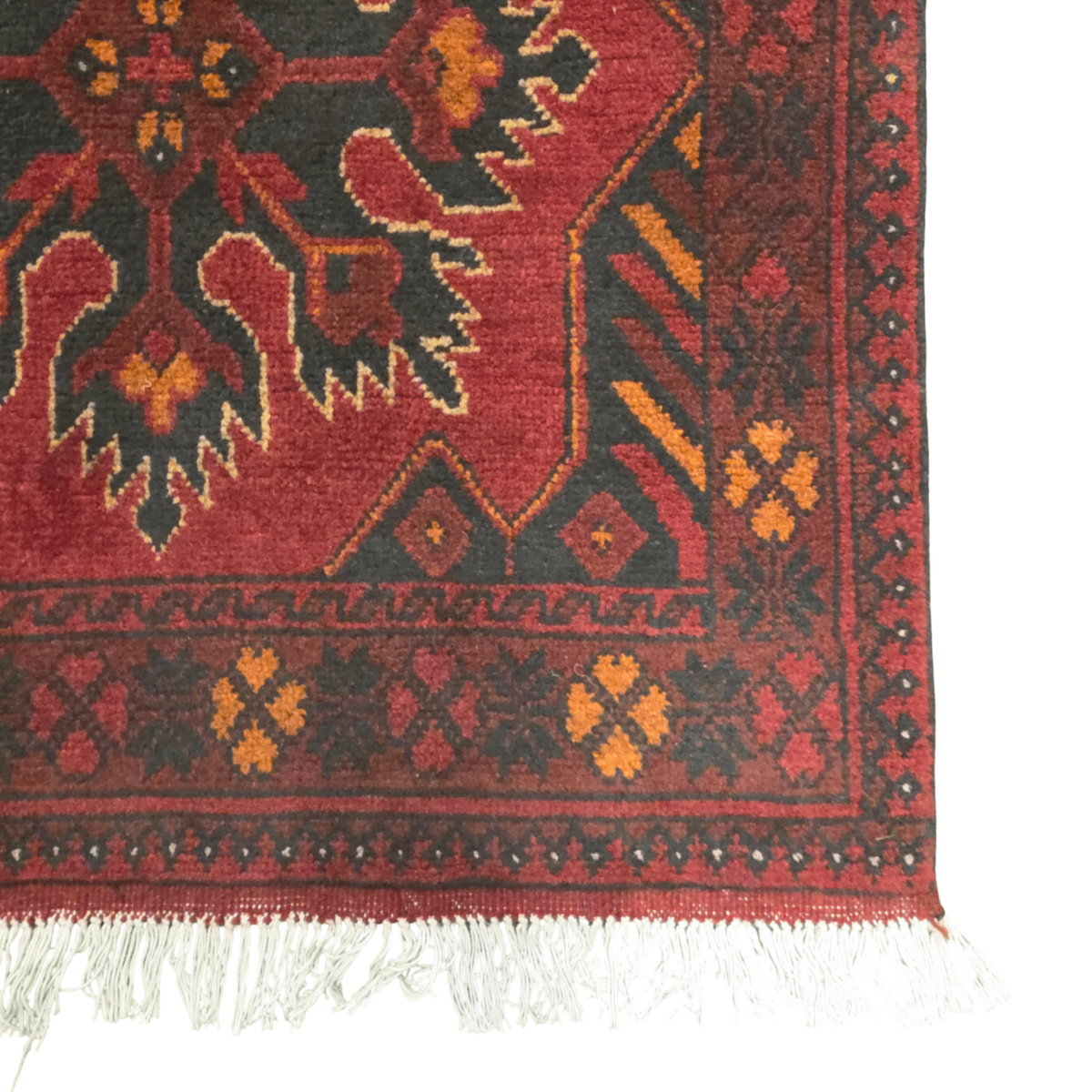 288 x 77 cm Hand Knotted Afghan Turkmen Wool Runner Rug