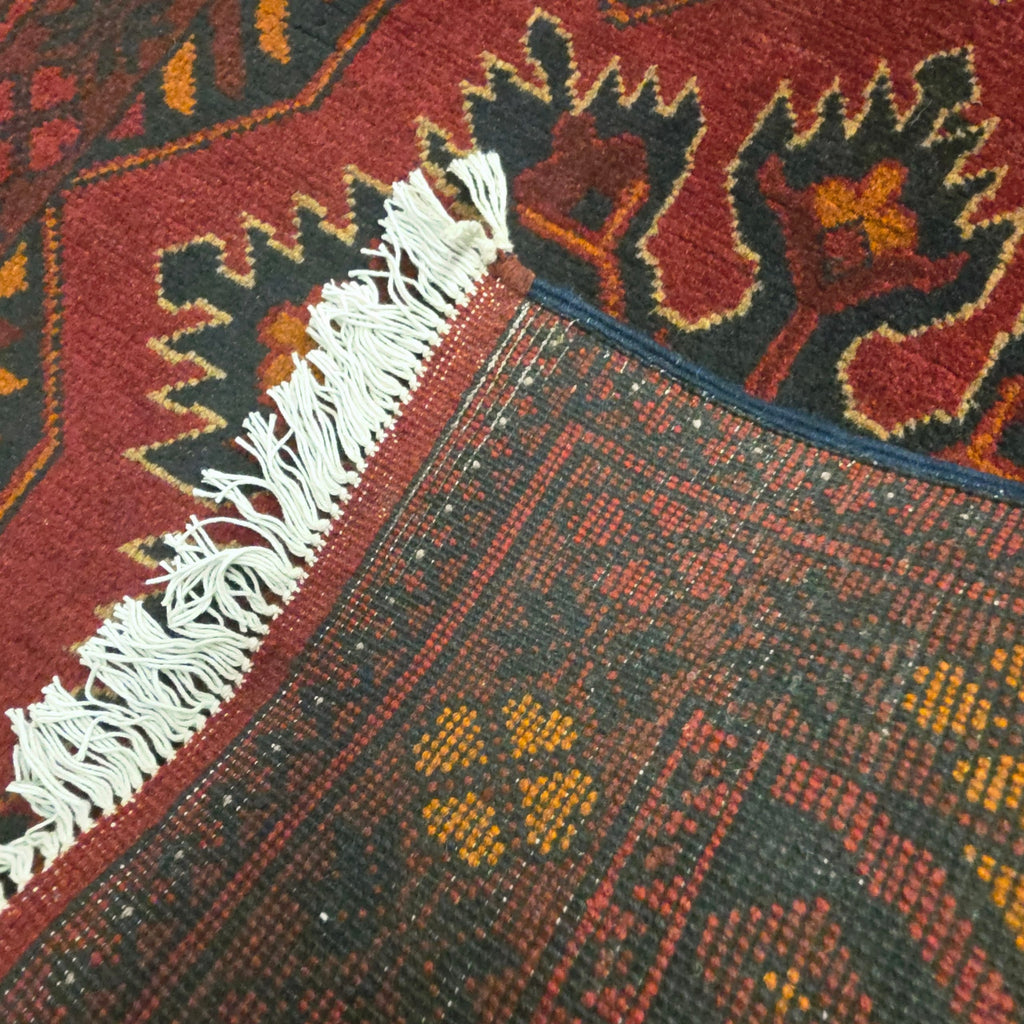 288 x 77 cm Hand Knotted Afghan Turkmen Wool Runner Rug