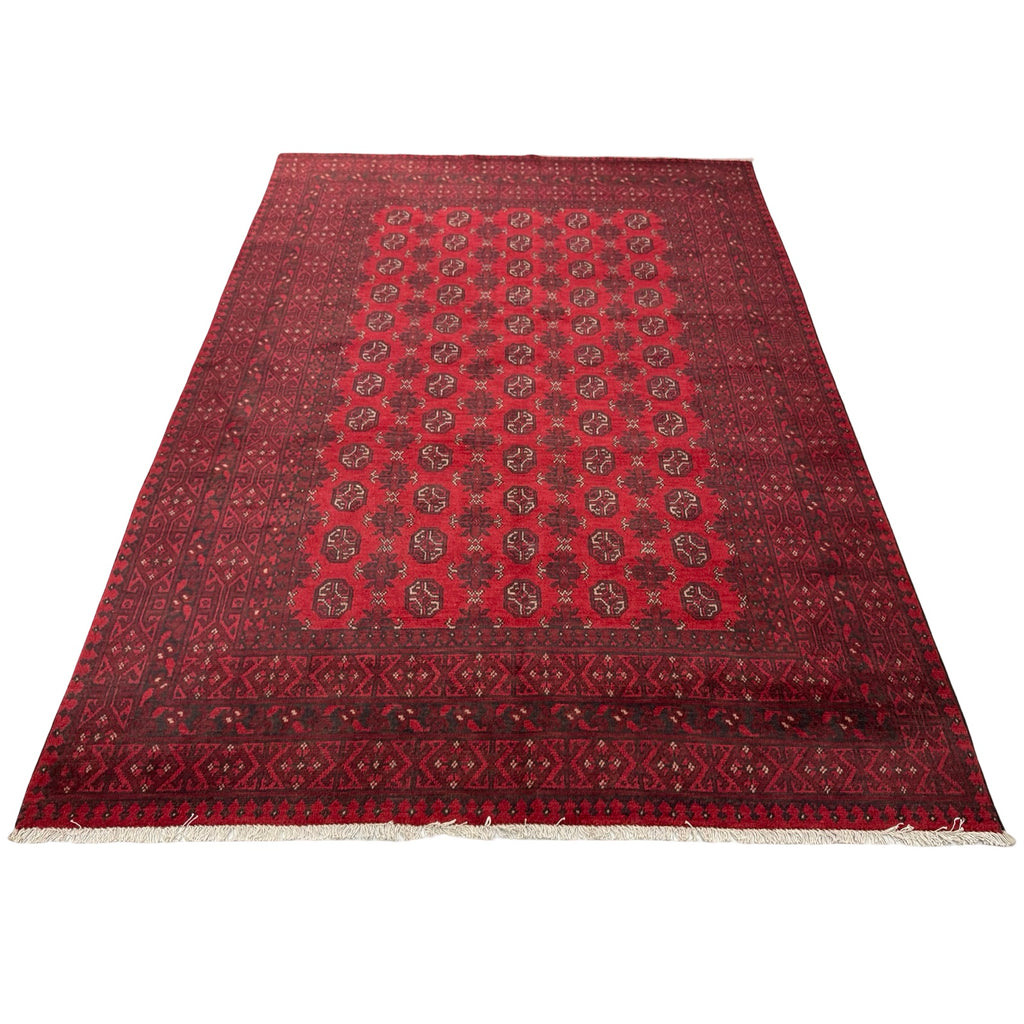 288 x 190 cm Hand-Knotted Afghan Akche Bokhara Rug