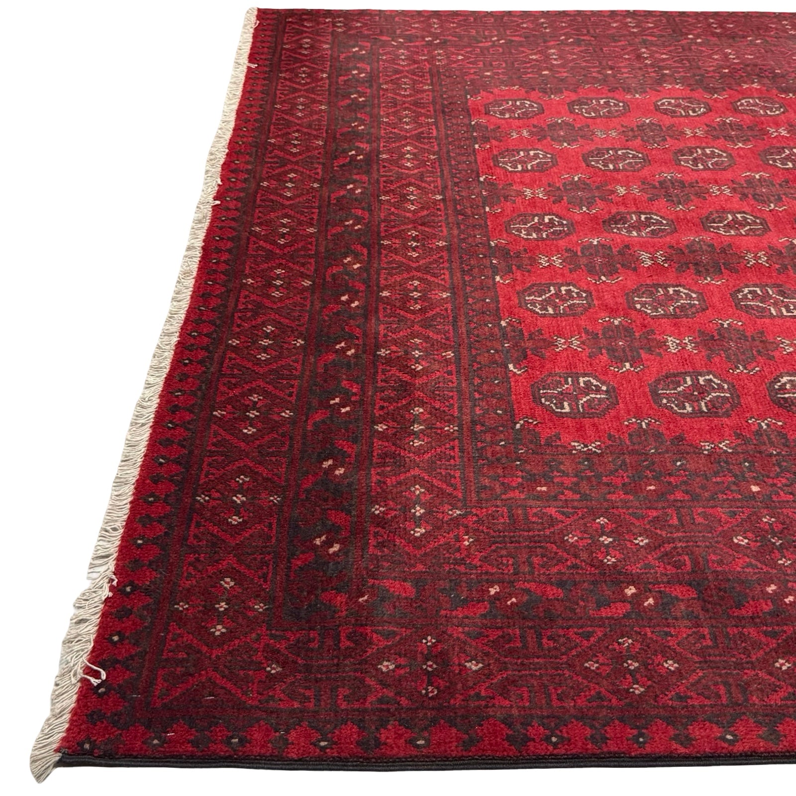 288 x 190 cm Hand-Knotted Afghan Akche Bokhara Rug