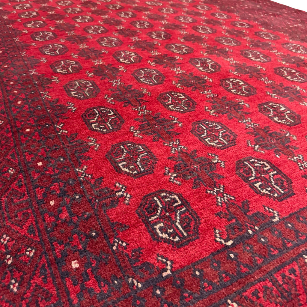288 x 190 cm Hand-Knotted Afghan Akche Bokhara Rug