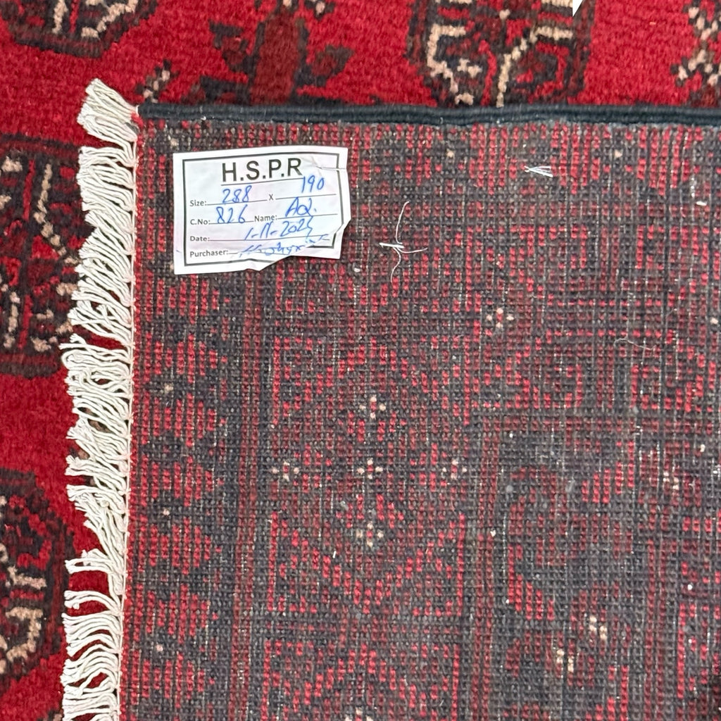 288 x 190 cm Hand-Knotted Afghan Akche Bokhara Rug