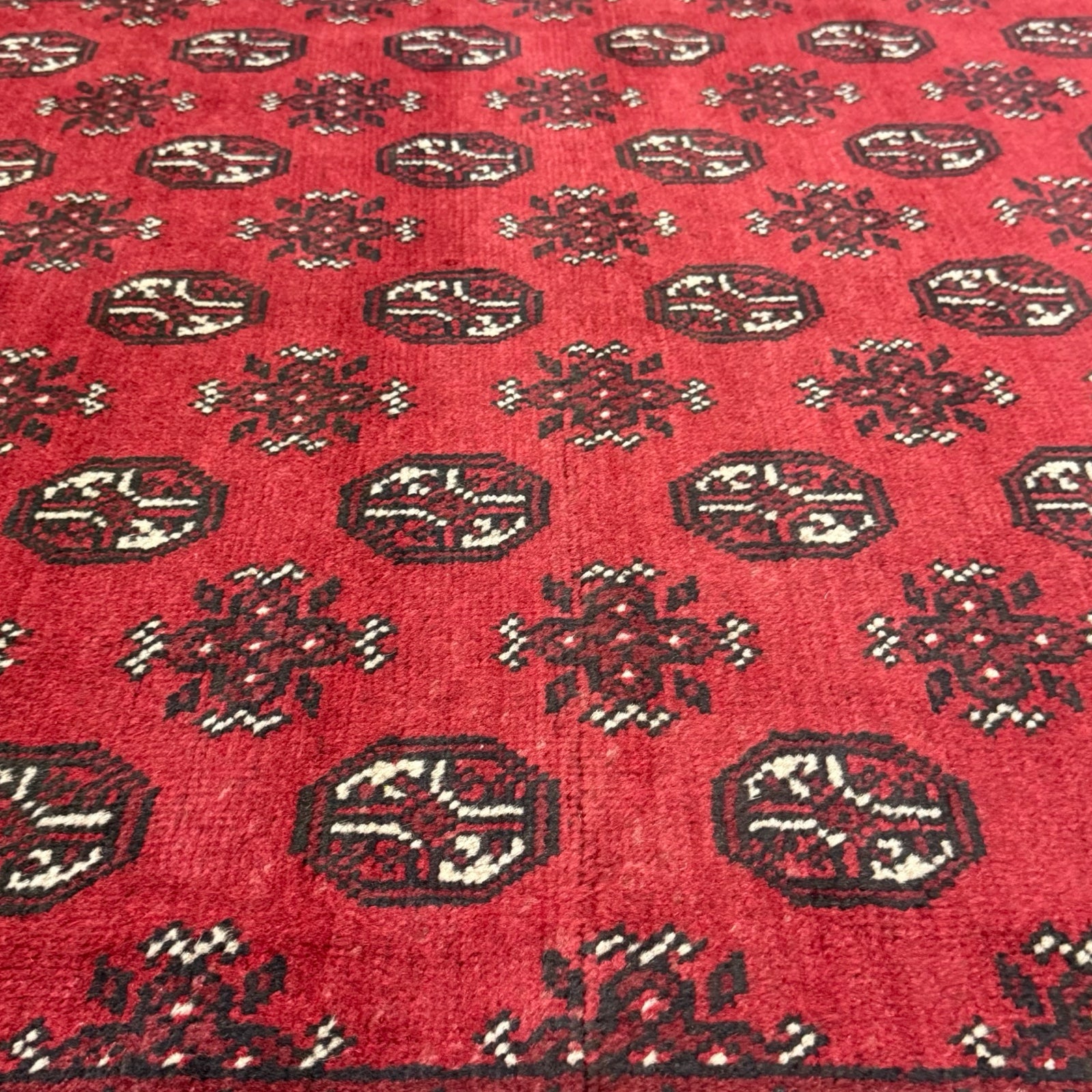 291 x 199 cm Hand-Knotted Afghan Akche Bokhara Rug