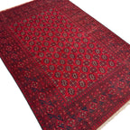 280 x 192 cm Hand-Knotted Afghan Akche Bokhara Rug