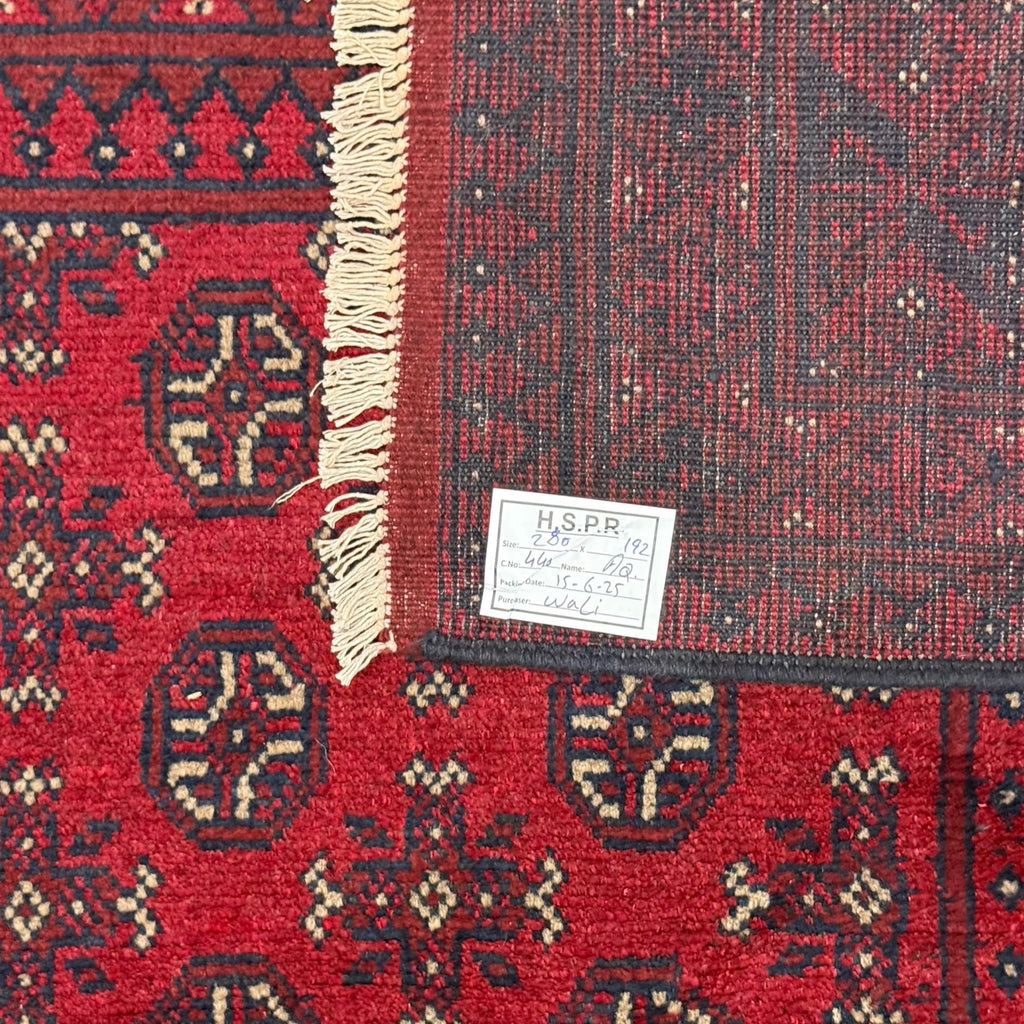 280 x 192 cm Hand-Knotted Afghan Akche Bokhara Rug