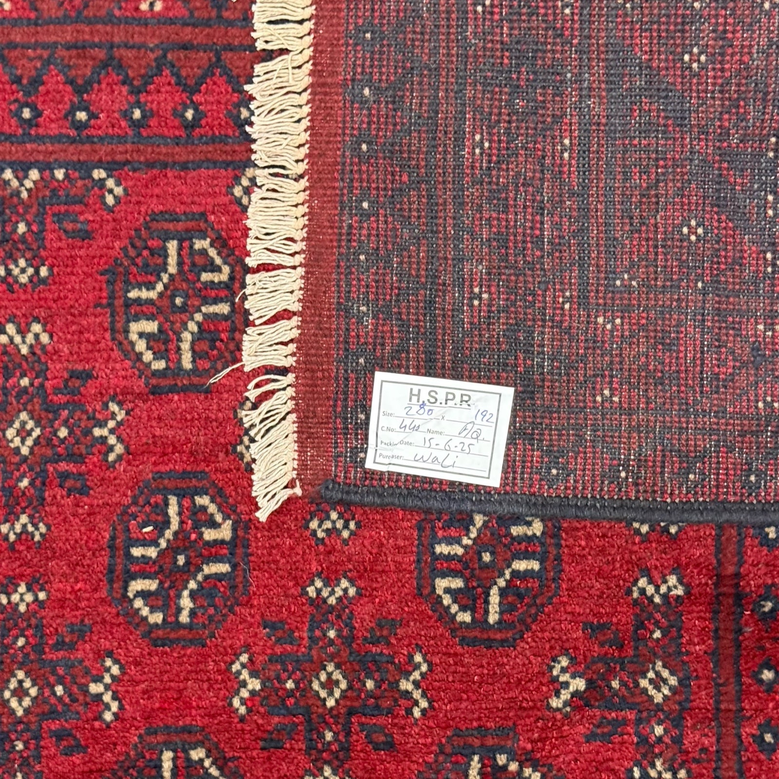280 x 192 cm Hand-Knotted Afghan Akche Bokhara Rug