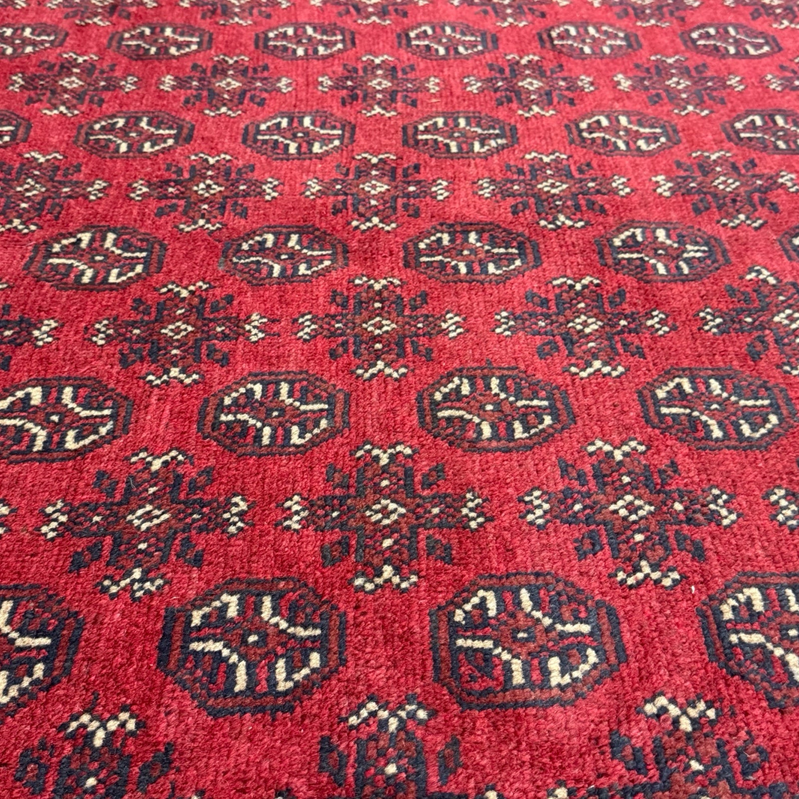 280 x 192 cm Hand-Knotted Afghan Akche Bokhara Rug