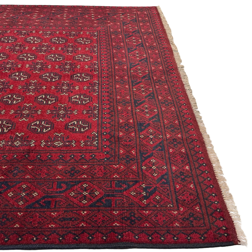 280 x 192 cm Hand-Knotted Afghan Akche Bokhara Rug