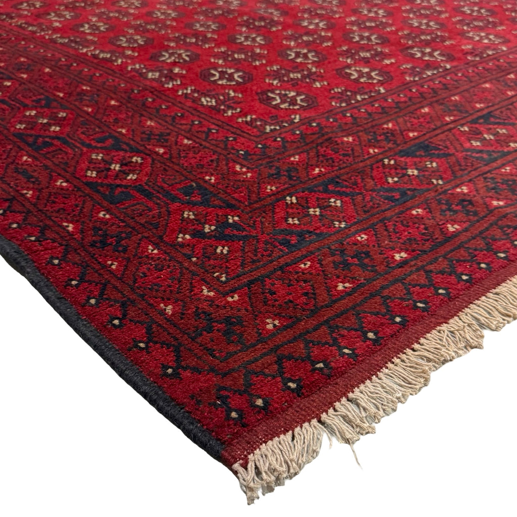 280 x 192 cm Hand-Knotted Afghan Akche Bokhara Rug
