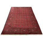 287 x 194 cm Hand-Knotted Red Afghan Wool Akche Rug