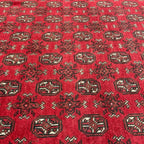 287 x 194 cm Hand-Knotted Red Afghan Wool Akche Rug