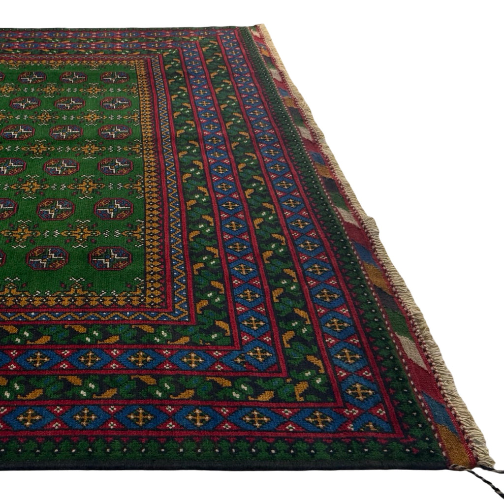 294 x 204 cm Hand-Knotted Afghan Akche Bokhara Geometric Rug