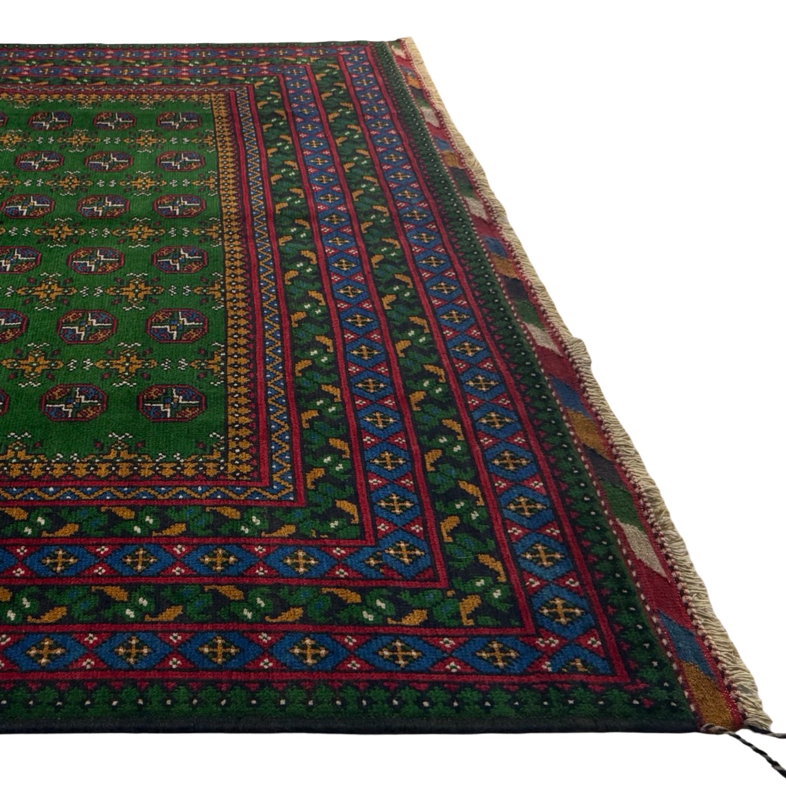 294 x 204 cm Hand-Knotted Afghan Akche Bokhara Geometric Rug