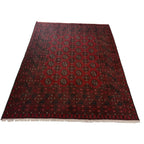 191 x 150 cm Hand-Knotted Red Bokhara Afghan Akche