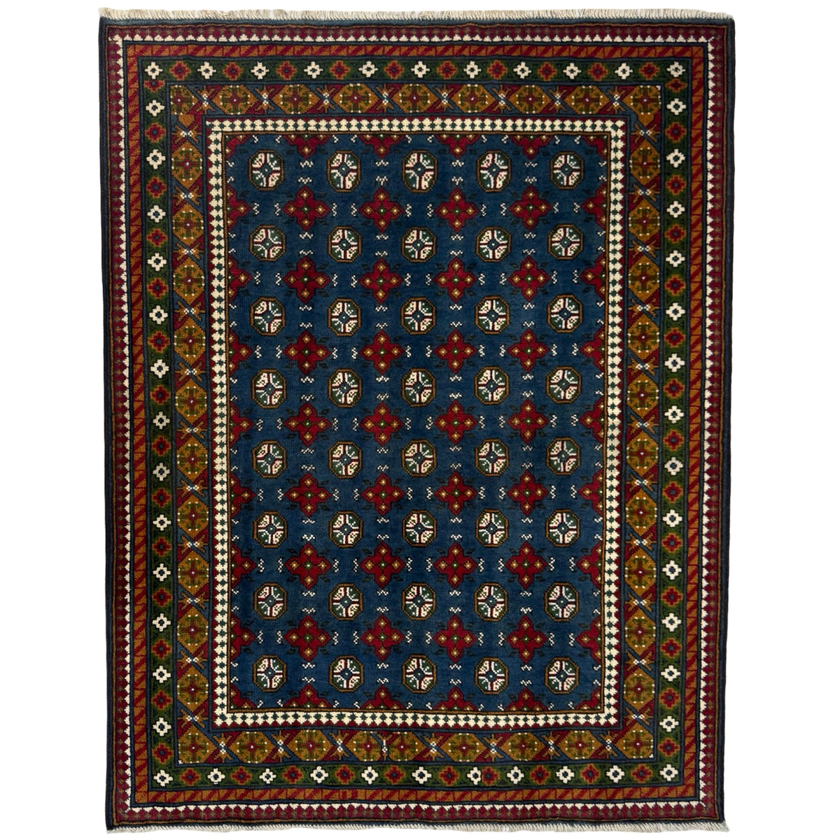 197 x 151 cm Hand-Knotted Color Afghan Akche