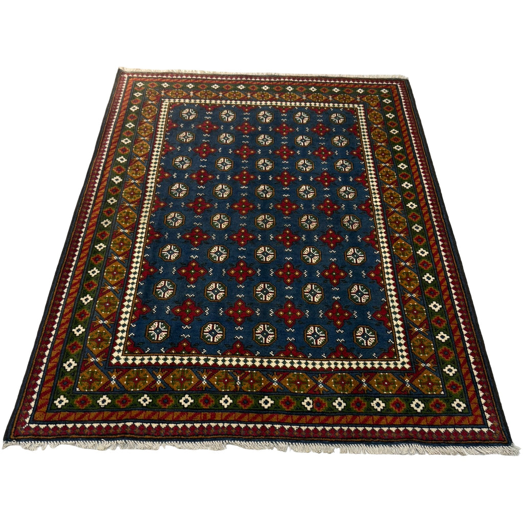 197 x 151 cm Hand-Knotted Color Afghan Akche