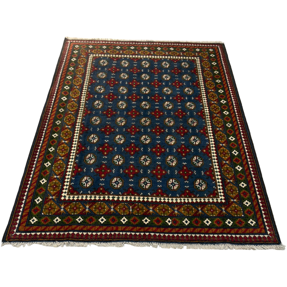 197 x 151 cm Hand-Knotted Color Afghan Akche
