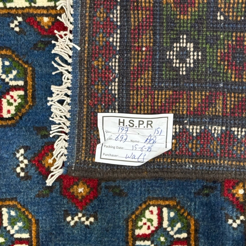 197 x 151 cm Hand-Knotted Color Afghan Akche