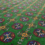 294 x 204 cm Hand-Knotted Afghan Akche Bokhara Geometric Rug