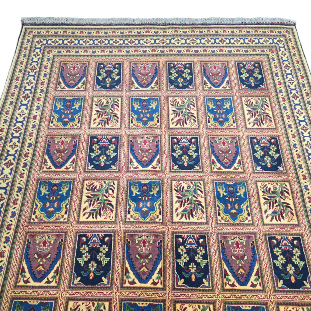 197 x 147 cm Hand Knotted Afghan Tashqandi – Wool Rug