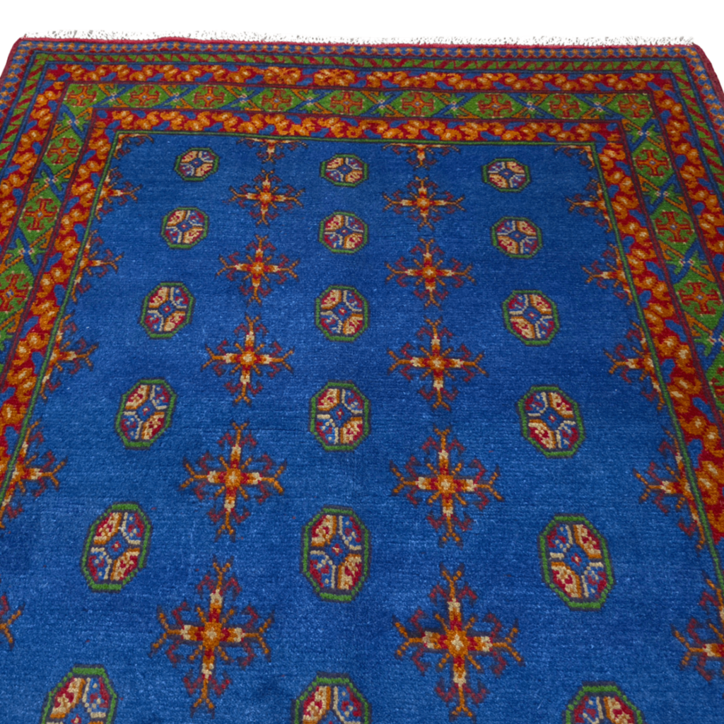 205 x 153 cm Hand-Woven Color Afghan Akche Wool Rug