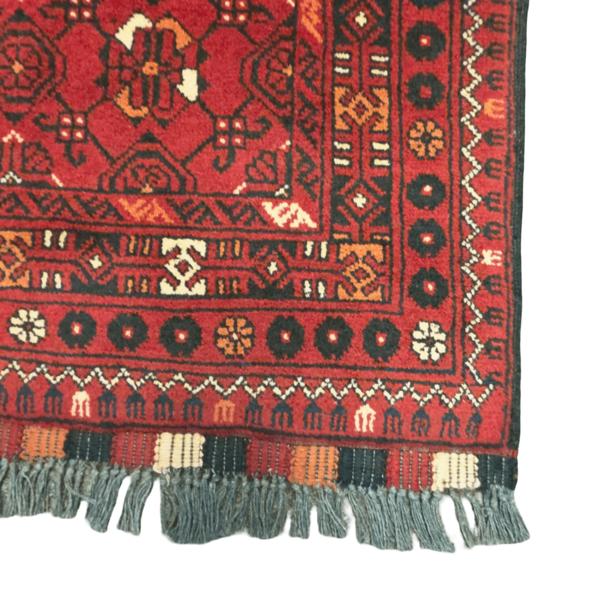 283 x 75 cm Hand Knotted Afghan Turkmen Wool Runner Rug
