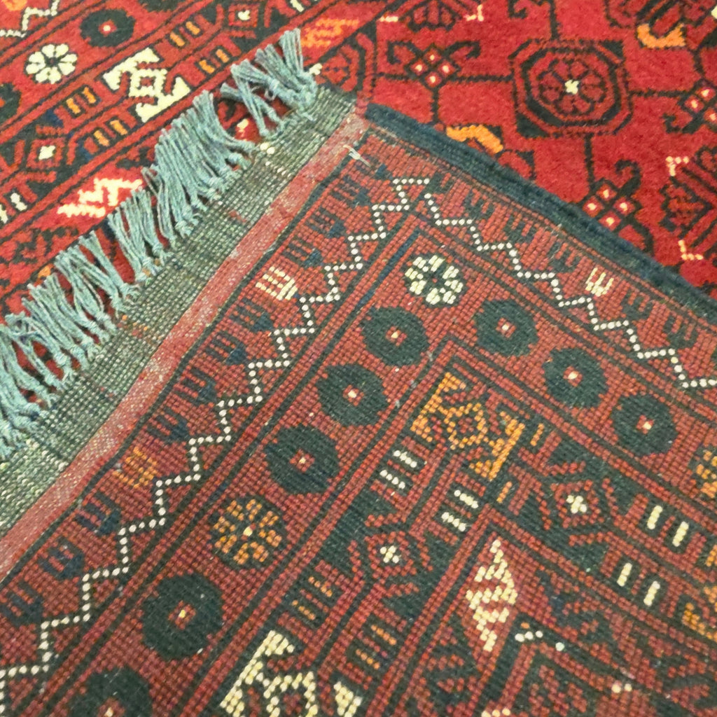 283 x 75 cm Hand Knotted Afghan Turkmen Wool Runner Rug
