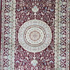 Deep red Persian design runner rug detail
