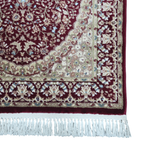 Deep red Persian design runner rug detail