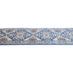 Blue and turquoise Persian runner rug detail