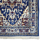Blue and turquoise Persian runner rug detail
