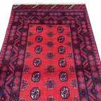 195 x 105 cm Hand-Knotted Afghan Bokhara Akche Rug