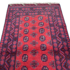 195 x 105 cm Hand-Knotted Afghan Bokhara Akche Rug
