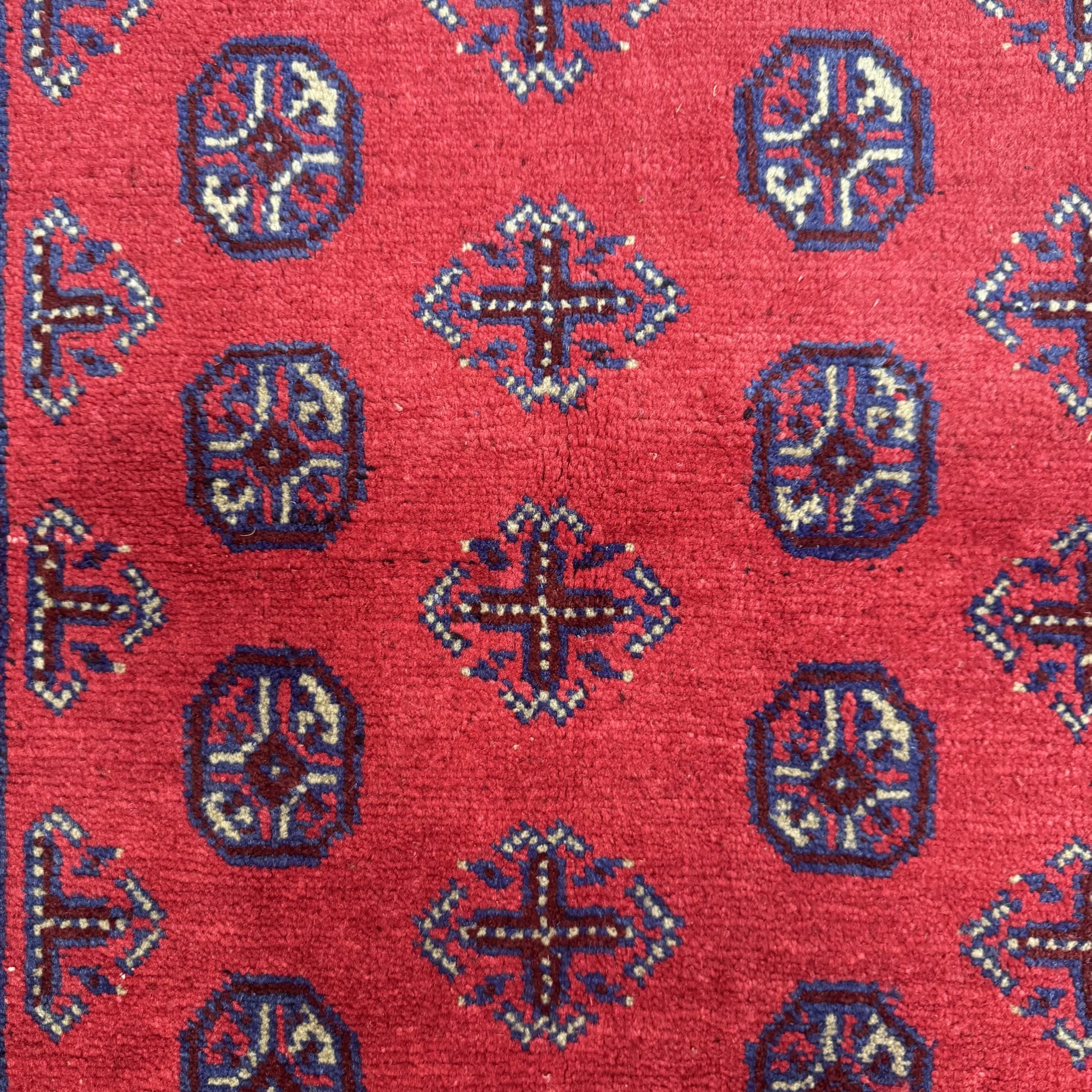 195 x 105 cm Hand-Knotted Afghan Bokhara Akche Rug