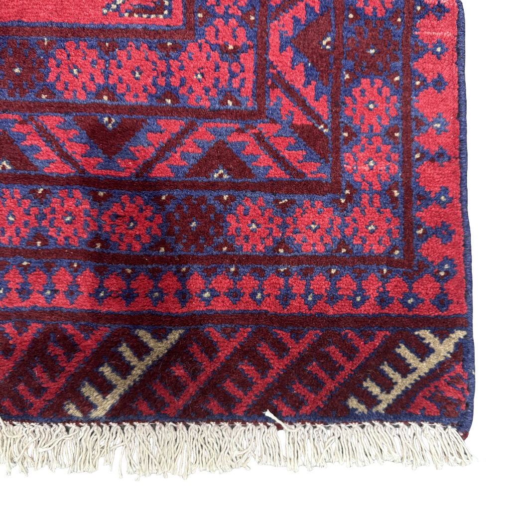 195 x 105 cm Hand-Knotted Afghan Bokhara Akche Rug