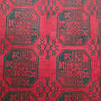 197 x 151 cm Hand-Woven Red Afghan Akche Wool Rug
