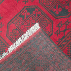 197 x 151 cm Hand-Woven Red Afghan Akche Wool Rug
