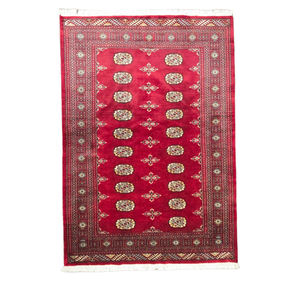 202 x 140 cm Hand Knotted Red Karachi Bokhara – Wool Rug