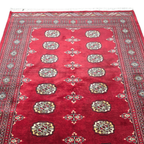 202 x 140 cm Hand Knotted Red Karachi Bokhara – Wool Rug