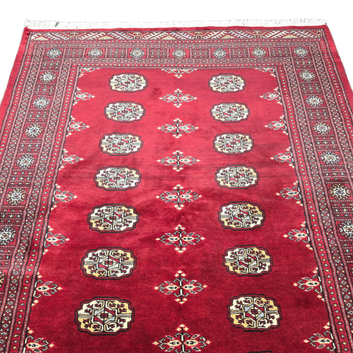 202 x 140 cm Hand Knotted Red Karachi Bokhara – Wool Rug