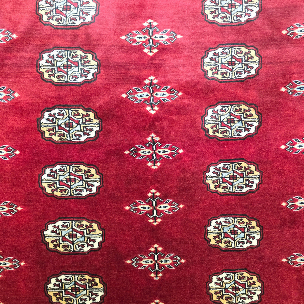 202 x 140 cm Hand Knotted Red Karachi Bokhara – Wool Rug