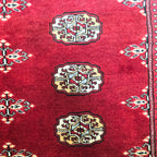 202 x 140 cm Hand Knotted Red Karachi Bokhara – Wool Rug